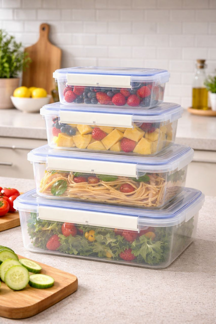 Lot de 4 Boîtes Hermétiques Alimentaires – Conservation Fraîcheur Garantie | La Boutique Secrète