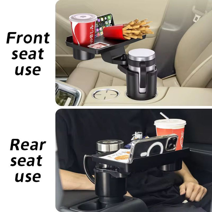 Plateau de Voiture Multifonction avec Porte-Gobelet — Tablette Nomade Rotative 360° pour Repas &amp; Téléphone en Déplacement