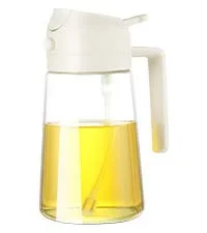 Flacon Huilier 2-en-1 Spray &amp; Verseur en Verre 500ml – Cuisine Saine &amp; Sans Gaspillage