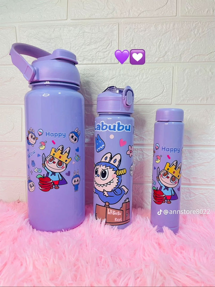 Lot de 3 Bouteilles Isothermes Capybara – Gourde Thermos Enfant &amp; Famille