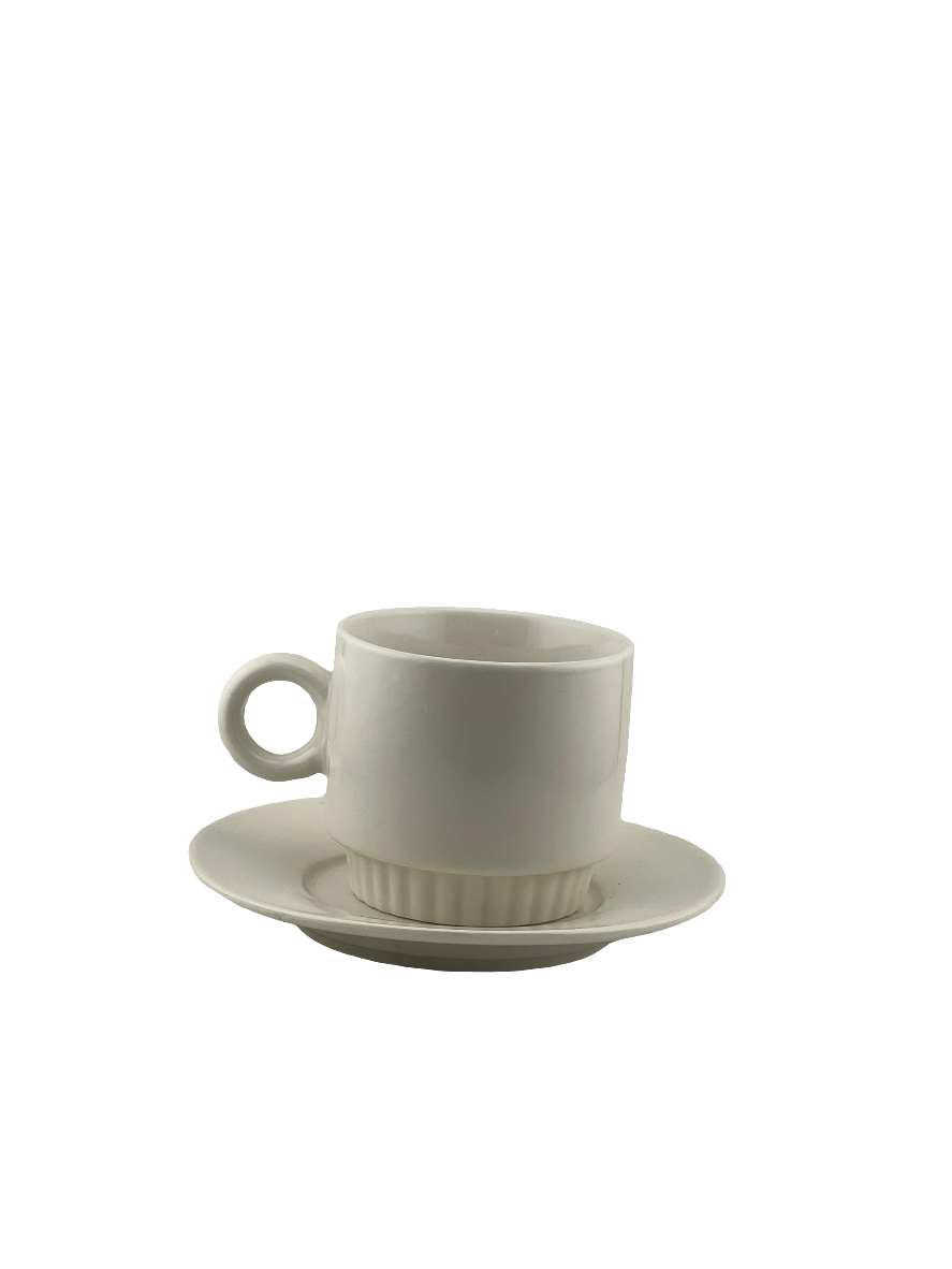 Lot de 6 Tasses à Café en Porcelaine avec Soucoupes – Élégance et Raffinement