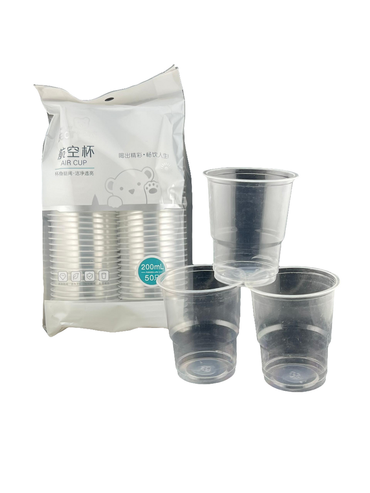 Gobelets Plastiques Jetables 200 ml – Pack de 50 Pièces (Transparents)