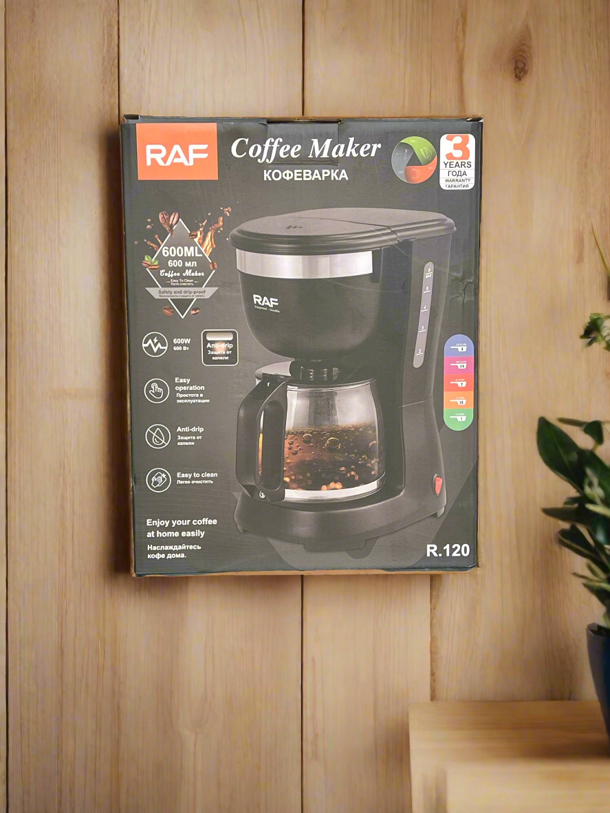 Machine à Café RAF 600ML - Cafetière Filtre avec Verseuse en Verre