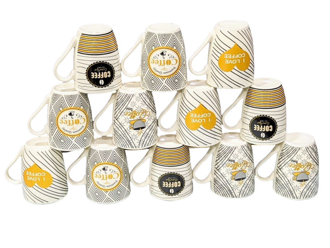 Lot de 12 Tasses à Café Élégantes – Design Moderne et Original