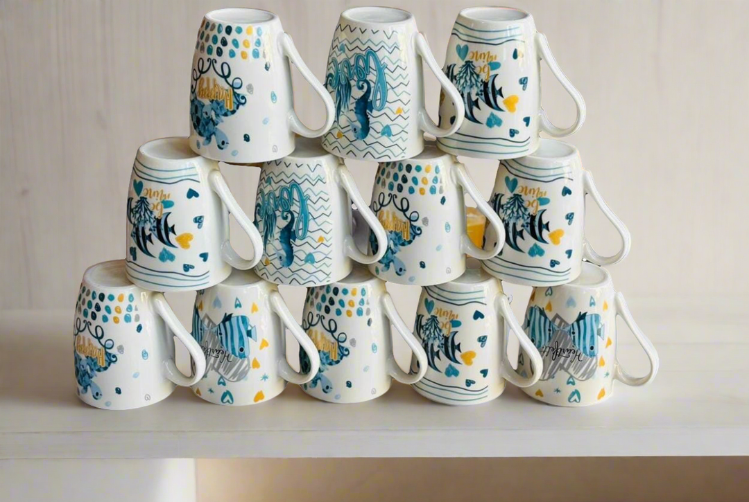 Lot de 12 Tasses à Café Élégantes