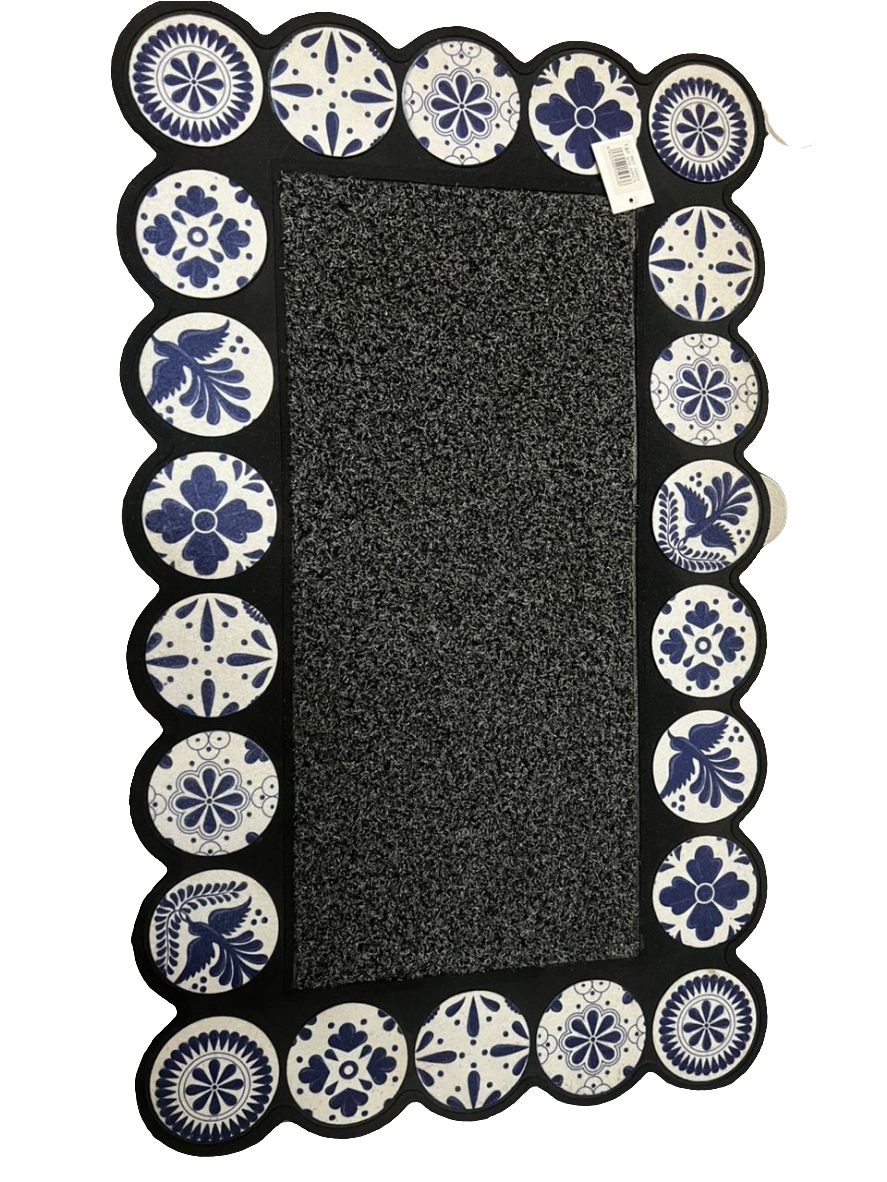 Tapis décoratif antidérapant motif céramique – 30x17 cm