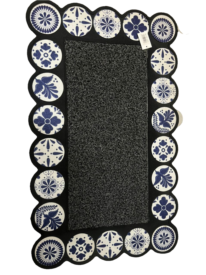 Tapis décoratif antidérapant motif céramique – 30x17 cm