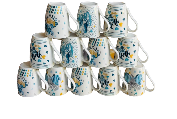 Lot de 12 Tasses à Café Élégantes