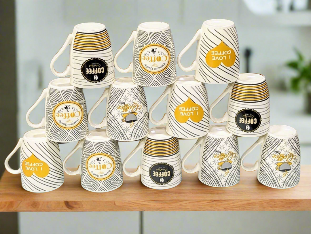 Lot de 12 Tasses à Café Élégantes – Design Moderne et Original