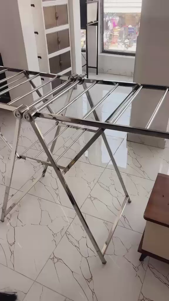 Séchoir à Linge Pliable en Acier Inoxydable – Grande Capacité &amp; Gain de Place