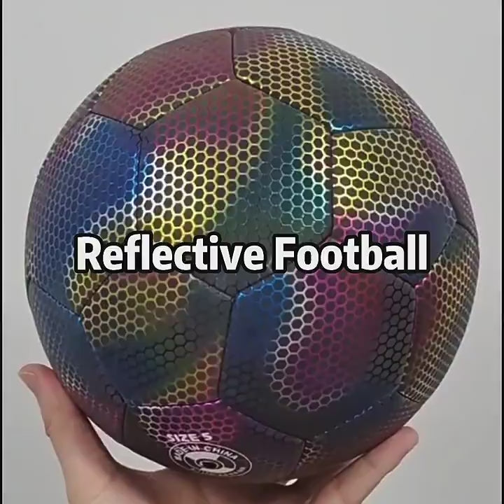 Ballon de Football Réfléchissant LED + Accessoires Offerts – Effet Lumineux Arc-en-Ciel de Nuit