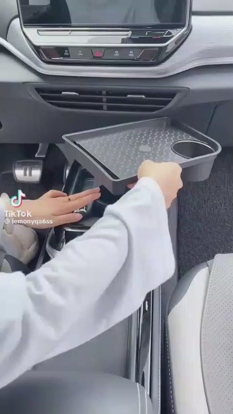 Plateau de Voiture Multifonction avec Porte-Gobelet — Tablette Nomade Rotative 360° pour Repas &amp; Téléphone en Déplacement