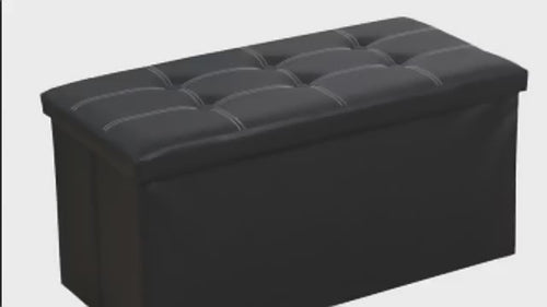 POUF Pliant avec Espace de Stockage en simili cuir