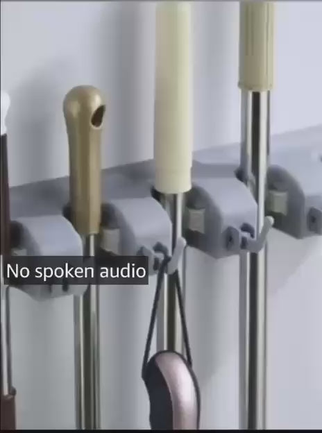 Porte Balai Mural Multifonctions avec 5 Emplacements