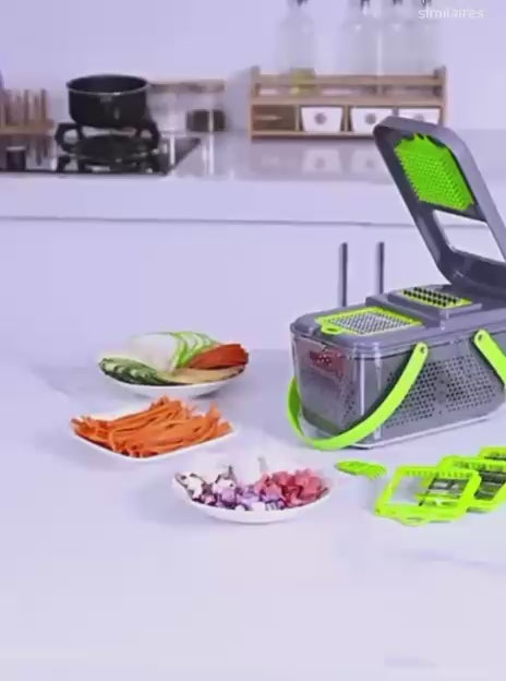 Coupe-Légumes Multifonction 22 en 1 avec Bac Collecteur – L’Assistant Cuisine Complet