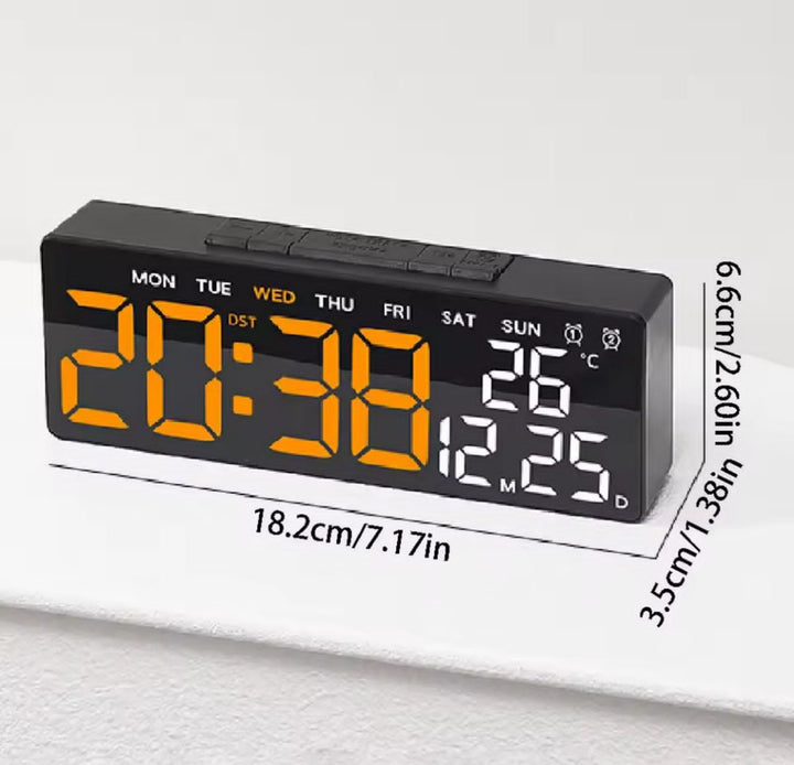 Horloge LED Digitale Multifonction – Heure, Température &amp; Date | Double Alarme | Décoration Maison