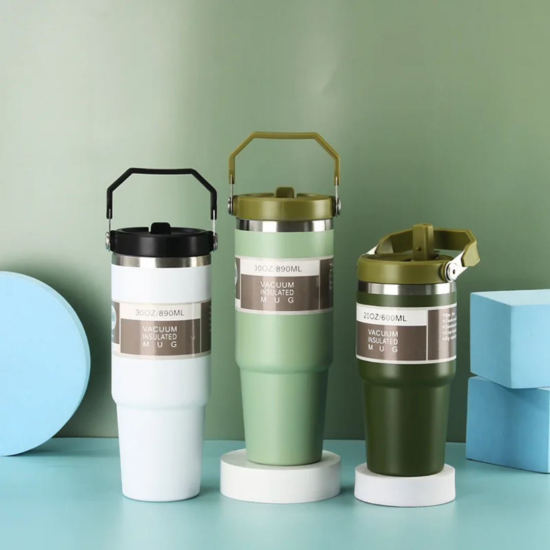 Mug isotherme 30oz (900ML) avec poignée – Gobelet thermique 17h froid / 1h chaud
