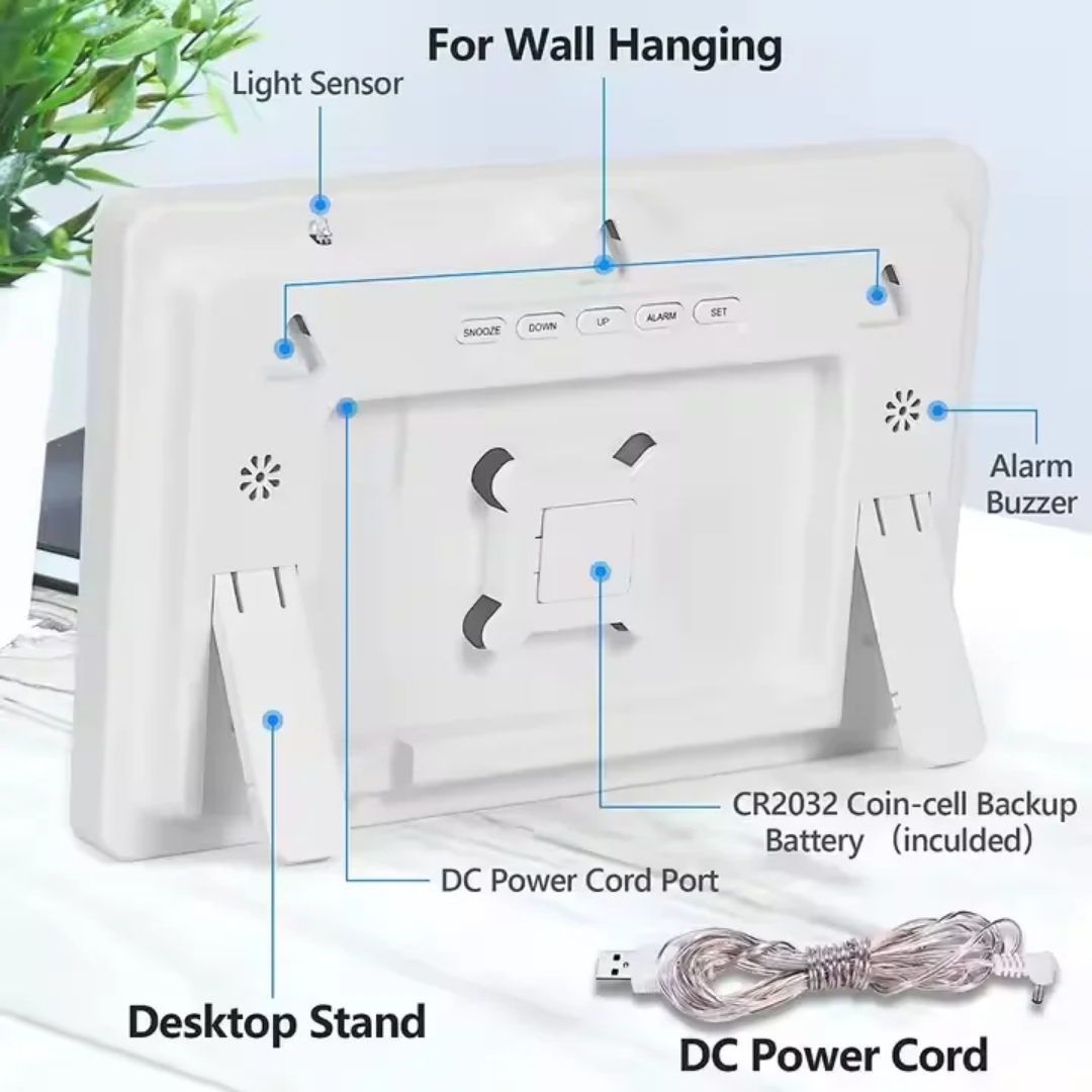 Réveil numérique LED multifonction avec télécommande – Affichage heure, date, jour et température