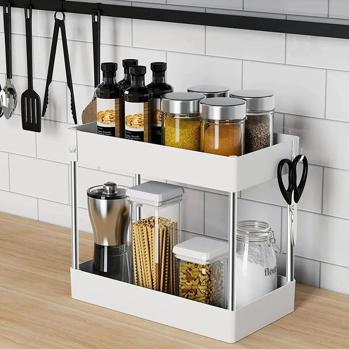 Etagere Mobile 2 Niveaux,pour Bureau , Cuisine, Salle de Bain