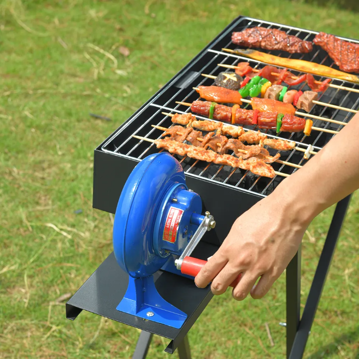 Barbecue à Charbon Pliable avec Ventilateur Manuel - Modèle Portable Extérieur - La boutique secrète
