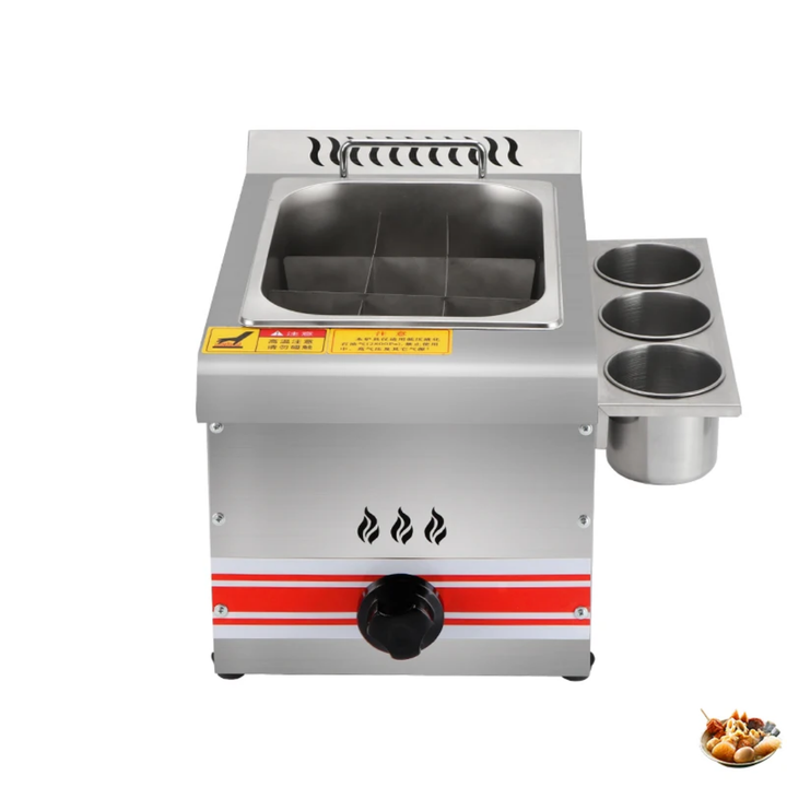 Friteuse à gaz professionnelle en acier inoxydable avec 3 compartiments amovibles