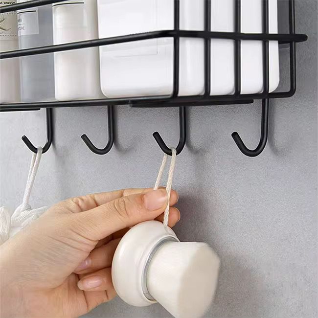 Étagère Murale Salle de Bain avec Crochets – Rangement Anti-Rouille 27,5 cm | La Boutique Secrète