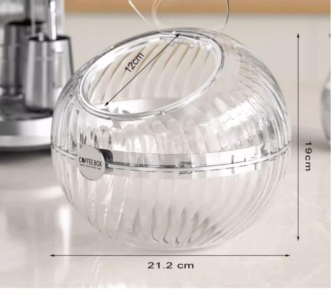 Boîte de rangement capsules café – Grand modèle (Coffee Box XL) transparente