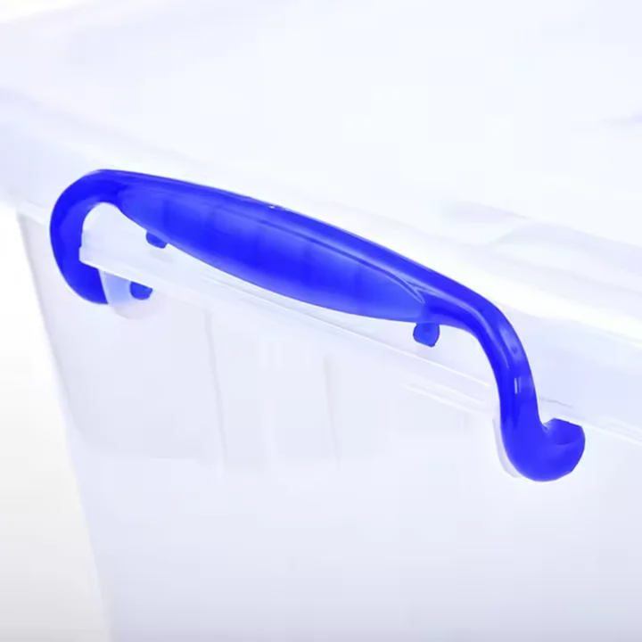 Boîte de Rangement Transparente 74L avec Couvercle et Roulettes - Organisateur Maison Sénégal