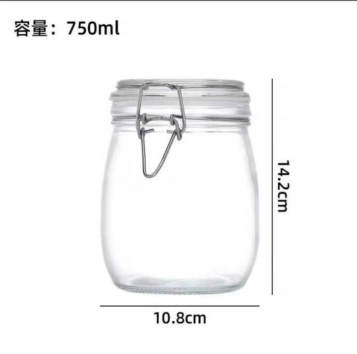 Lot de 3 Bocaux en Verre Hermétiques avec Clip Inox – Conservation Cuisine &amp; Rangement Alimentaire