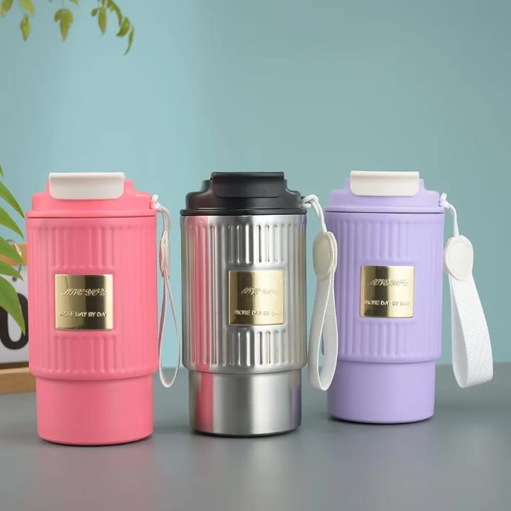 Mug Thermos Portable avec Poignée et Couvercle Étanche – 500 ml