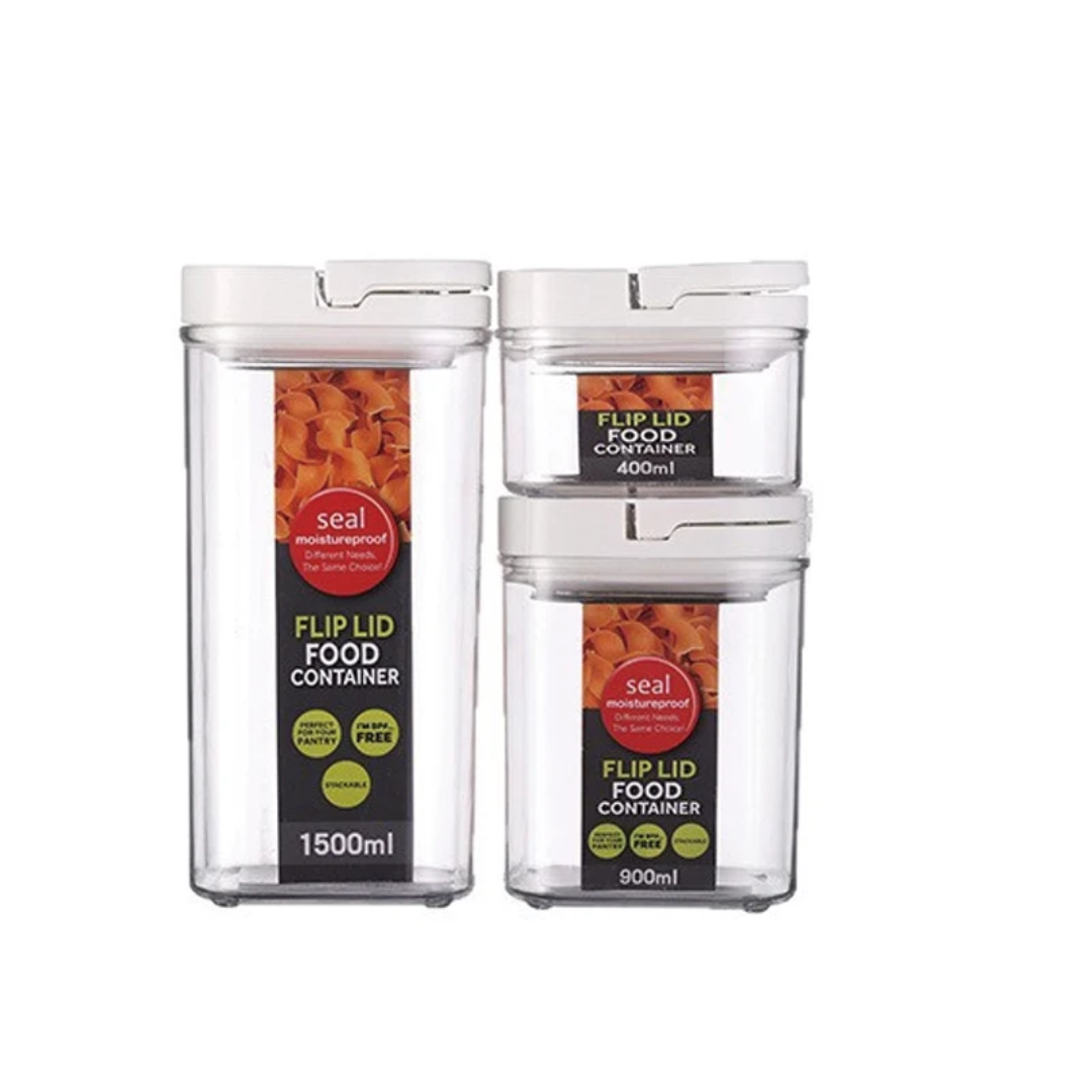 Lot de4  boîtes hermétiques Flip Lid - Conservation optimale des aliments