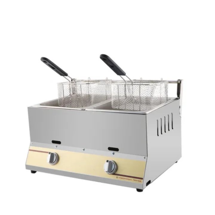 Friteuse Double à Gaz Professionnelle - Dimensions 550x390x280mm