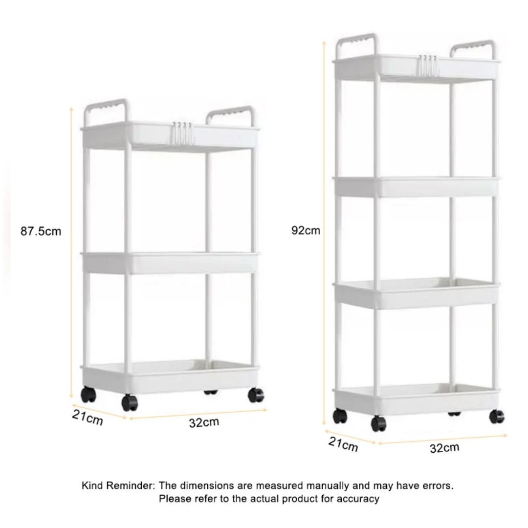 Étagère de Rangement Multi-Niveaux sur Roulettes – Chariot Cuisine & Maison Pratique et Élégant