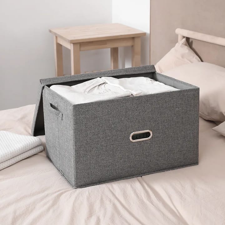 Boîtes de Rangement en Tissu avec Couvercle – Grande Capacité