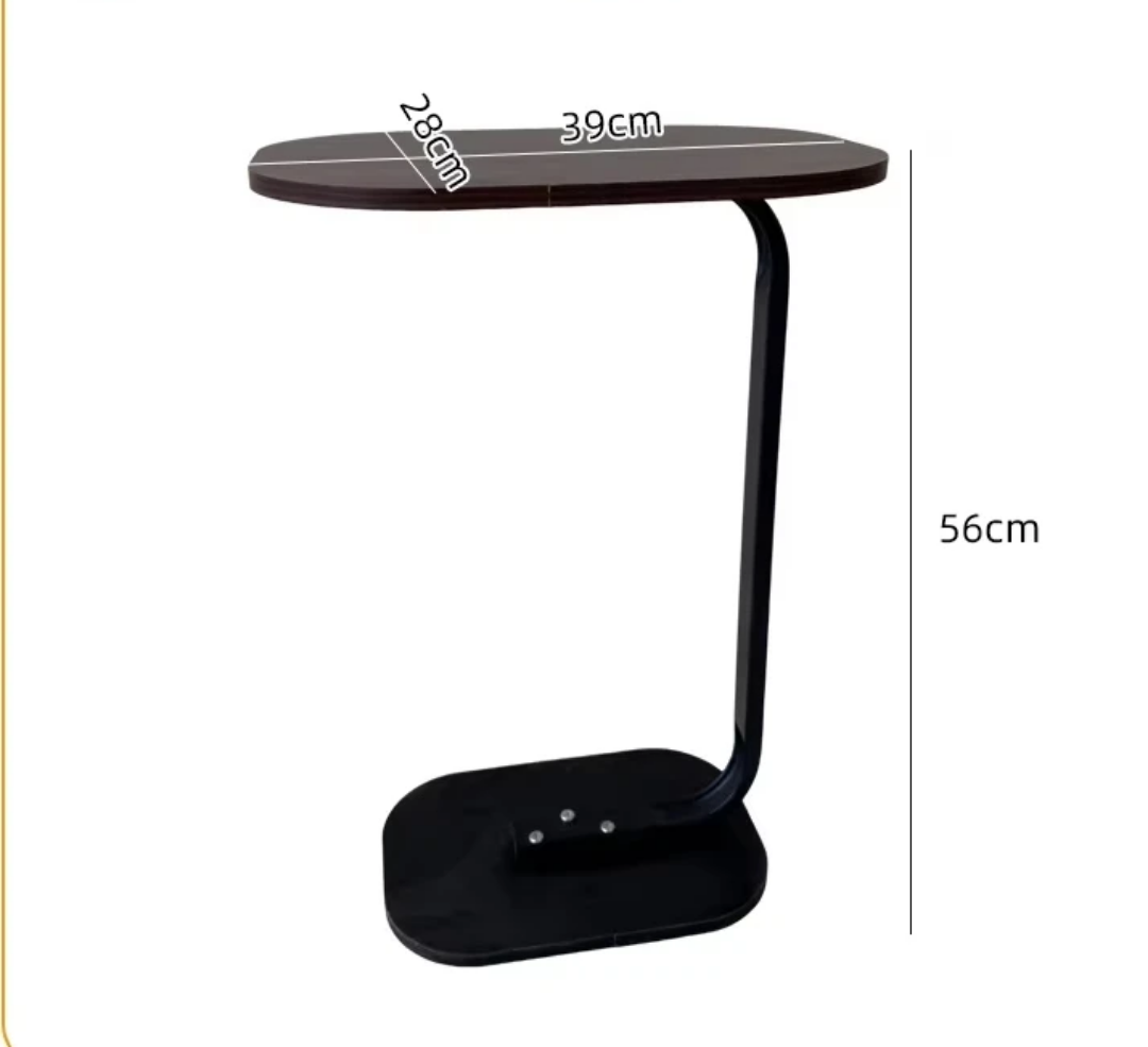 Table d’appoint en bois laminé – Design moderne en forme de C