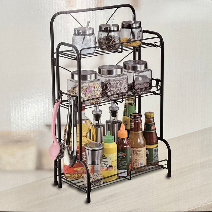 Étagère de Rangement 3 Niveaux Multifonction – Métal Compact (35.5 × 19.5 × 59.5 cm)
