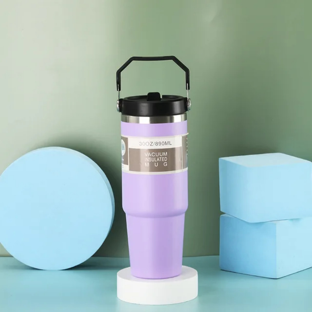 Mug isotherme 30oz (900ML) avec poignée – Gobelet thermique 17h froid / 1h chaud