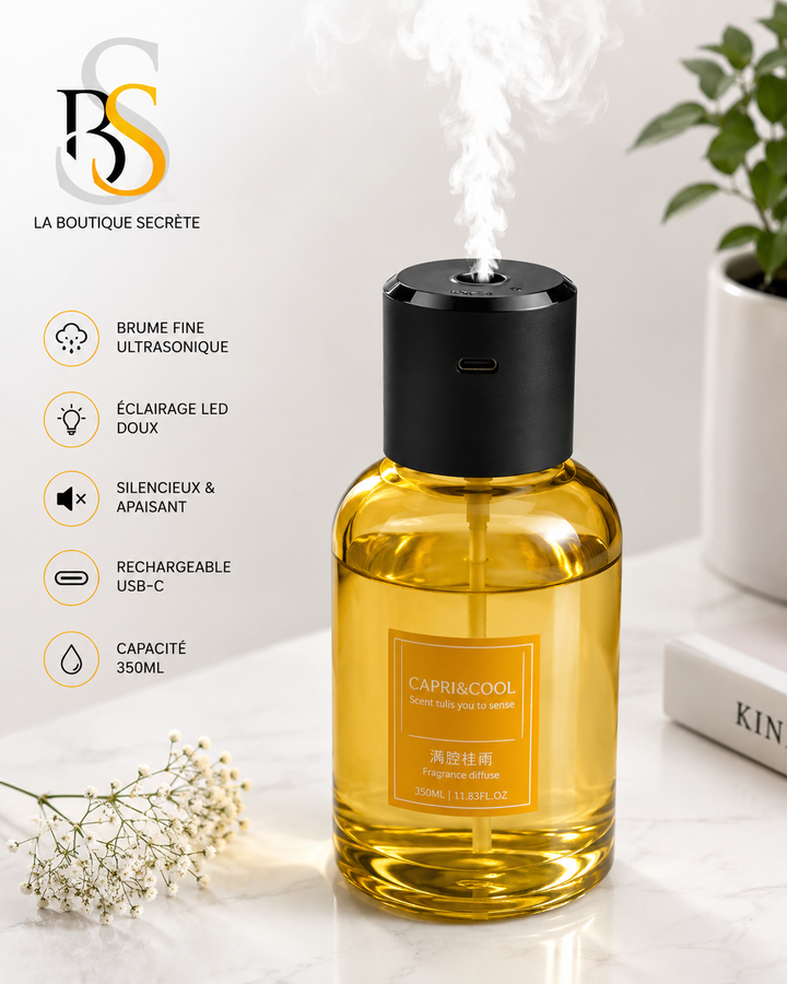 Humidificateur Diffuseur Aromatique 350ml – Air Frais &amp; Parfumé | La Boutique Secrète