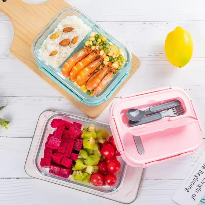 Bol Repas 2 Compartiments en Verre – Boîte Hermétique Anti-Fuite | La Boutique Secrète