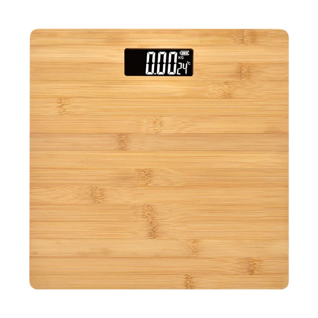 Balance Électronique en Bambou – Pèse-Personne Digital Design Naturel avec Écran LCD