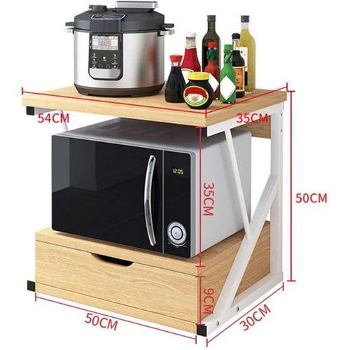 Étagère Cuisine 2 Niveaux avec Tiroir – Support Micro-Ondes &amp; Rangement Plan de Travail