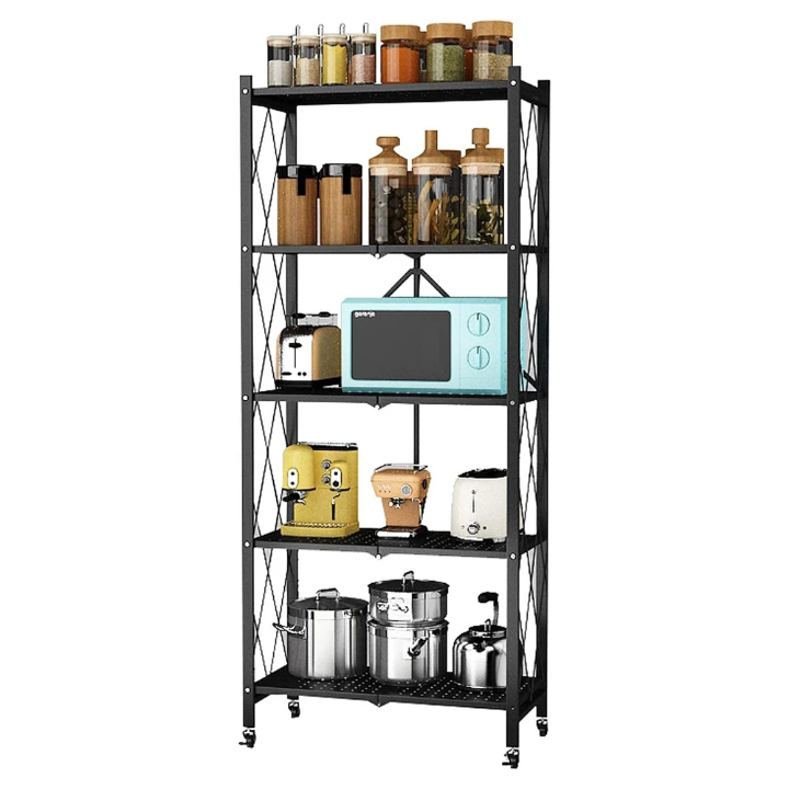 Étagère Pliable en Fer : Idéale pour Cuisine, Salon et Stands d&