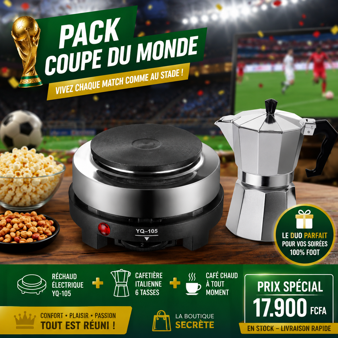 Pack Cafetière Italienne Moka Aluminium + Réchaud Électrique YQ-105 | 6, 9 ou 12 Tasses – La Boutique Secrète