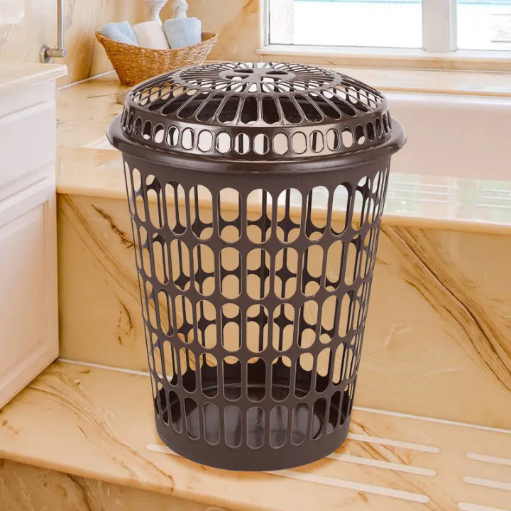 Panier à Linge Aéré avec Couvercle – Design Pratique et Résistant - La boutique secrète