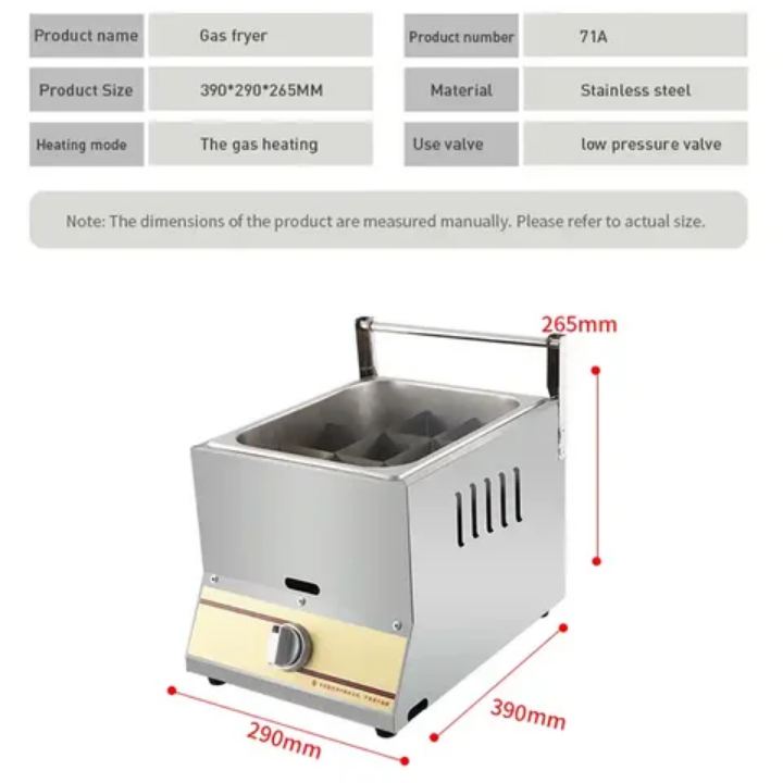 Friteuse à gaz commerciale grande capacité - Idéale pour les professionnels