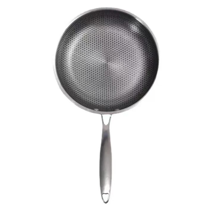 Poêle Inox Antiadhésive à Nid d’Abeille – Compatible Tous Feux, Induction Incluse