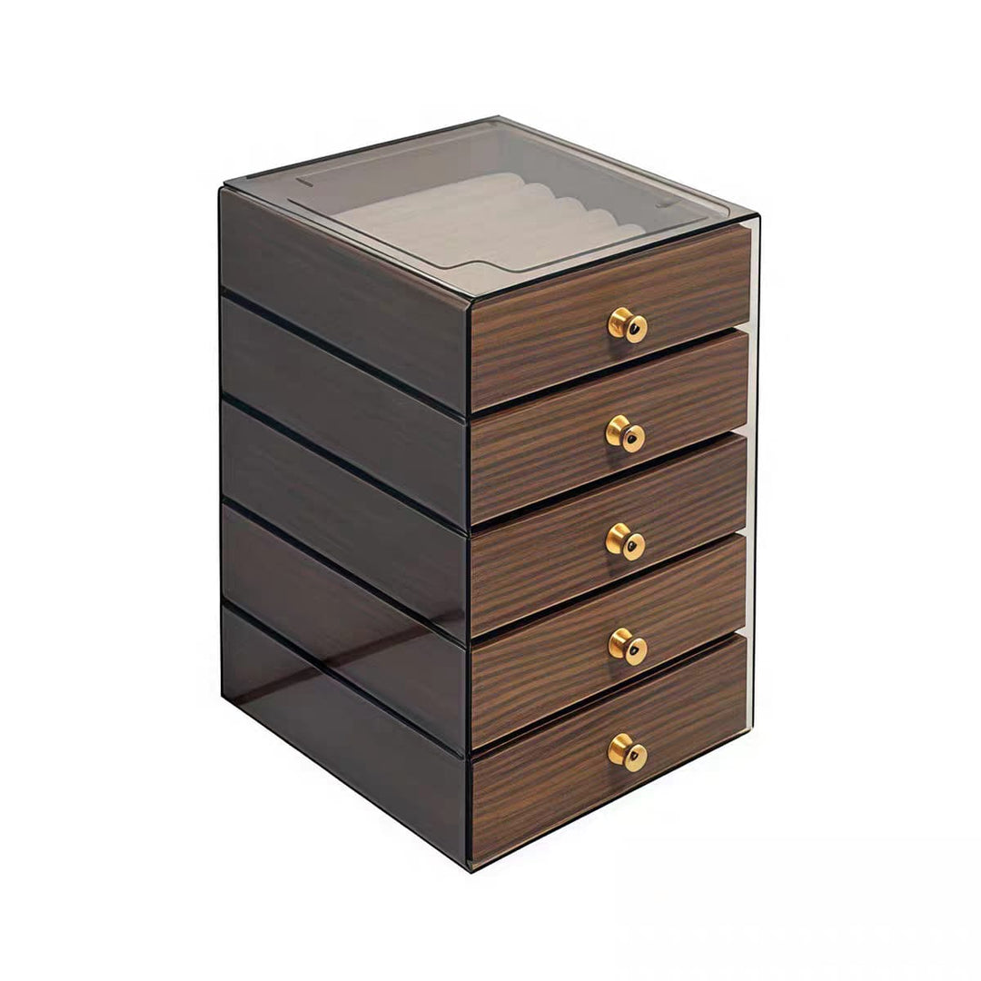 Organisateur à Bijoux Modulable 5 Tiroirs – Rangement Élégant Bagues Montres Boucles d&