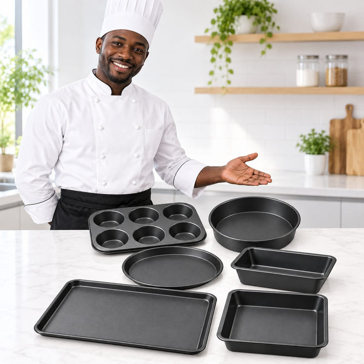Pack pâtisserie 6 pièces : moules à gâteaux et plaques de cuisson