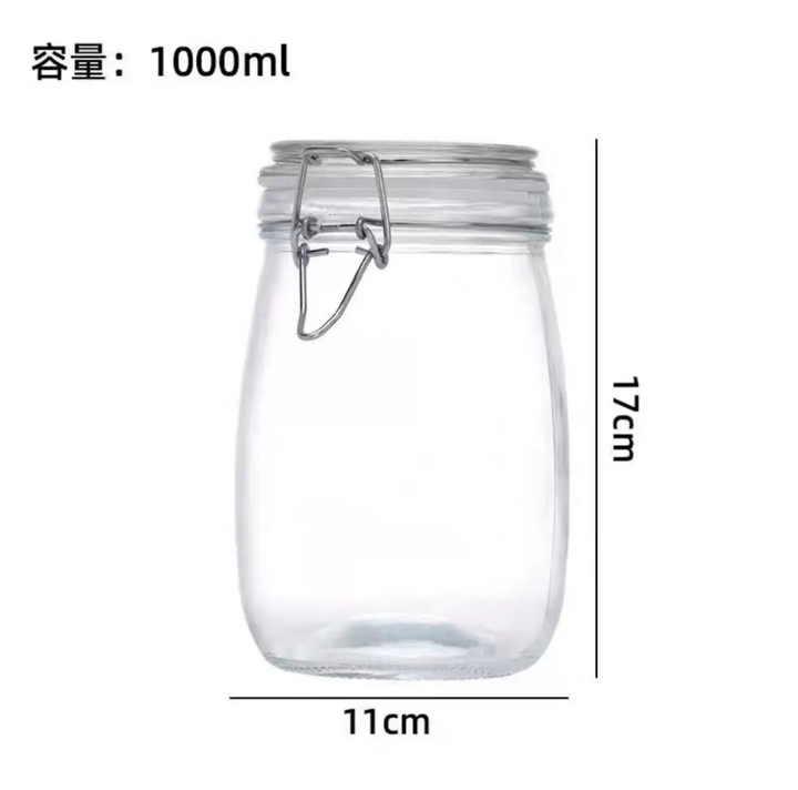 Lot de 3 Bocaux en Verre Hermétiques avec Clip Inox – Conservation Cuisine &amp; Rangement Alimentaire