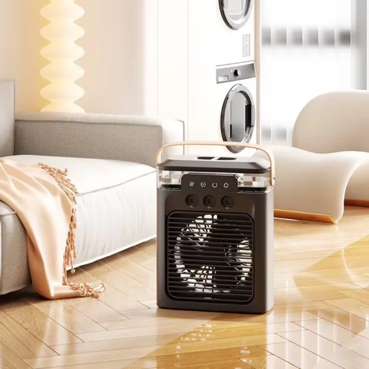 Ventilateur Rafraîchisseur d’Air Portable – Brumisateur à Eau et Glace, Silencieux & Éco-énergétique